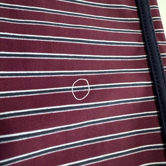 The Upside Leggings Burgundy Red Rum And Raisin NYC Striped Performance Pant 6 - Picture 7 of 10